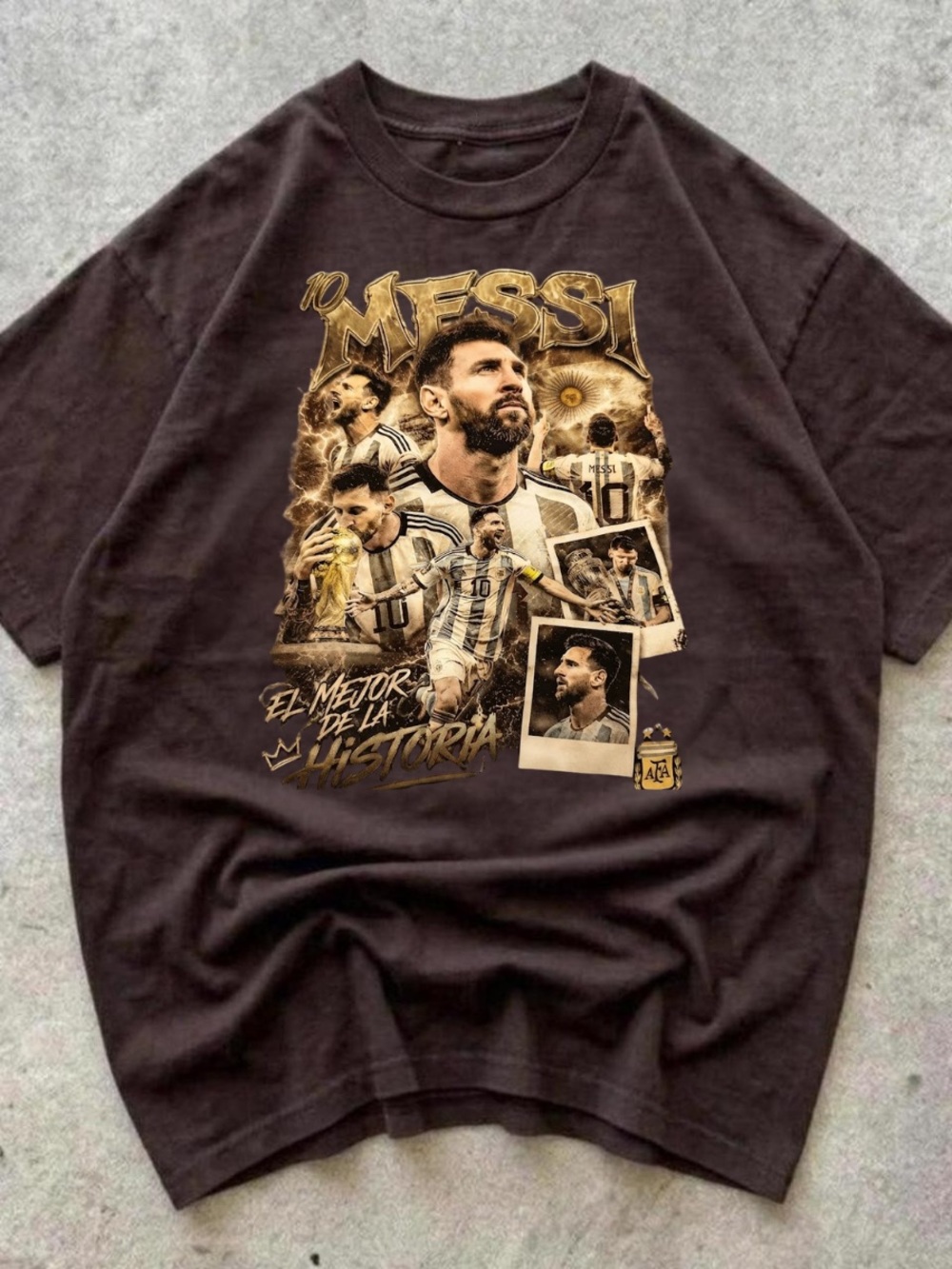 Messi World Cup Graphic Short Sleeve Tee Dark Chocolate